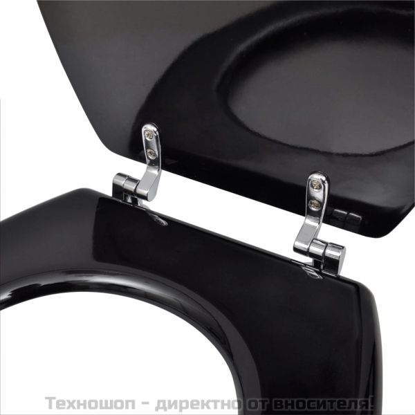 WC тоалетна седалка МДФ капак изчистен дизайн черна