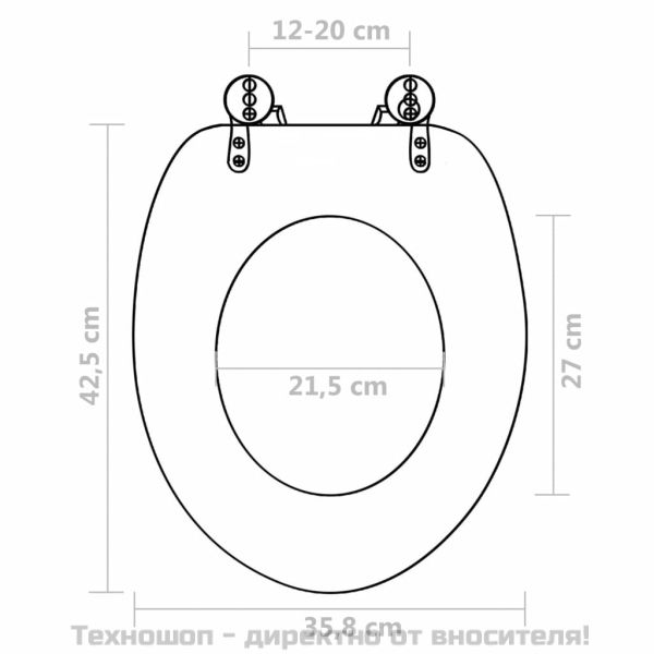 WC тоалетна седалка МДФ капак изчистен дизайн черна