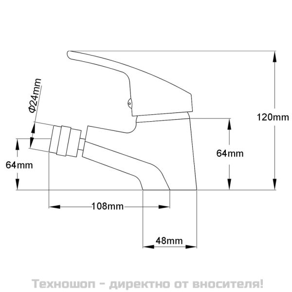 Смесител за биде, хром
