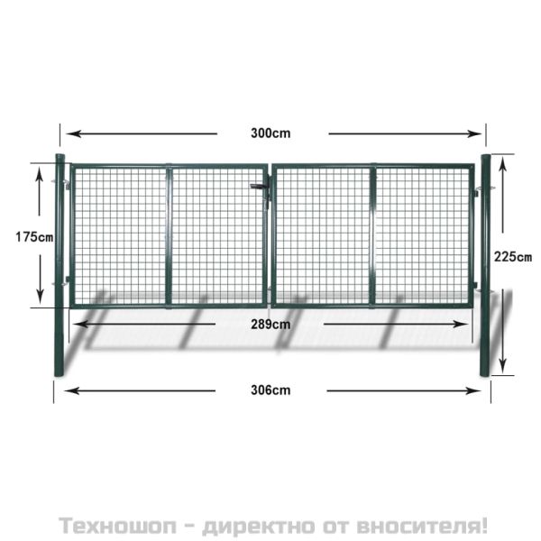 Градинска мрежеста ограда/порта, врата/стенна решетка, 300x175 см