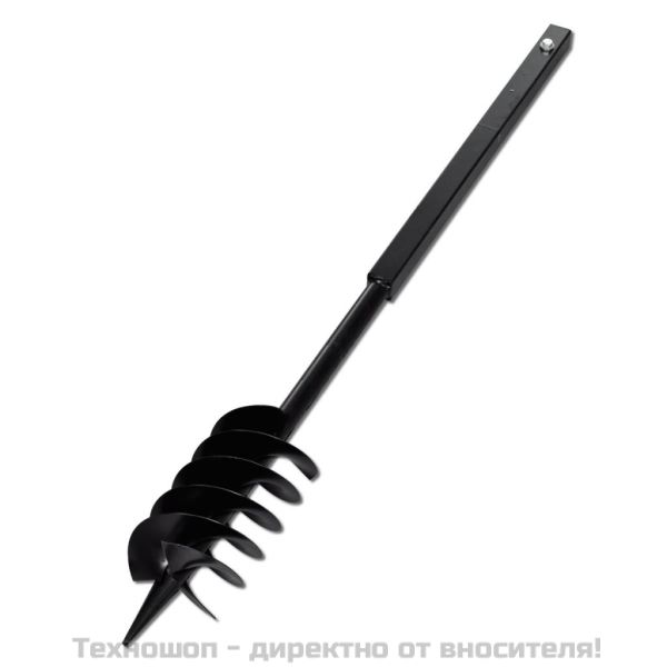 Стоманено свредло за земя с дръжка, двойна спирала, 120 мм, цвят черен