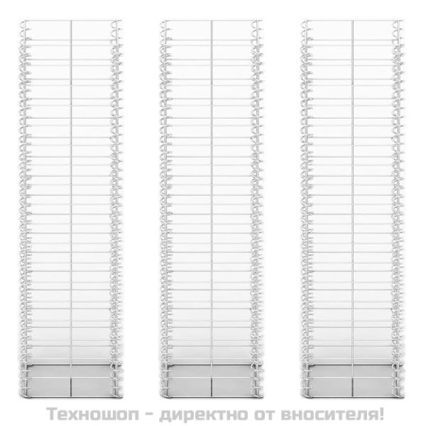 Комплект габиони, 3 бр, поцинкована тел, 25x25x100 см