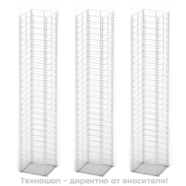 Комплект габиони, 3 бр, поцинкована тел, 25x25x150 см