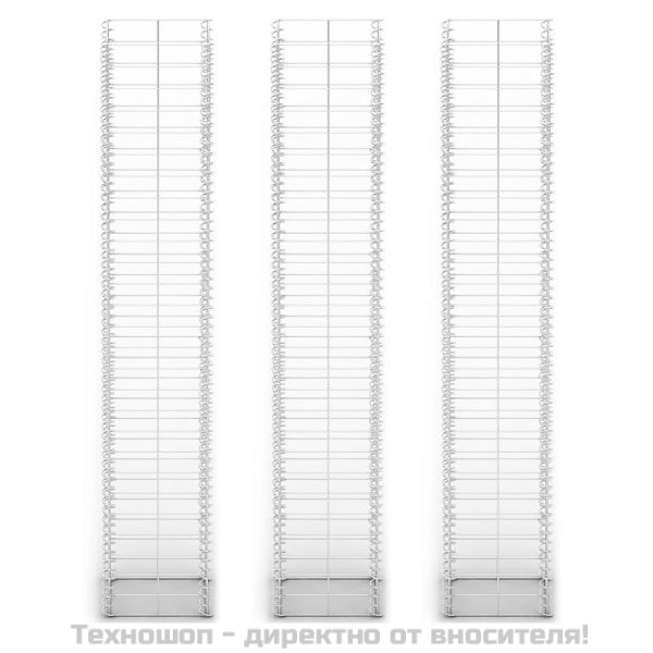 Комплект габиони, 3 бр, поцинкована тел, 25x25x150 см