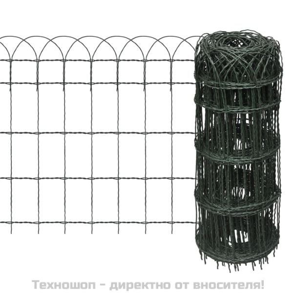 Ограда за тревни площи, прахово боядисана тел, 10х0,65 м