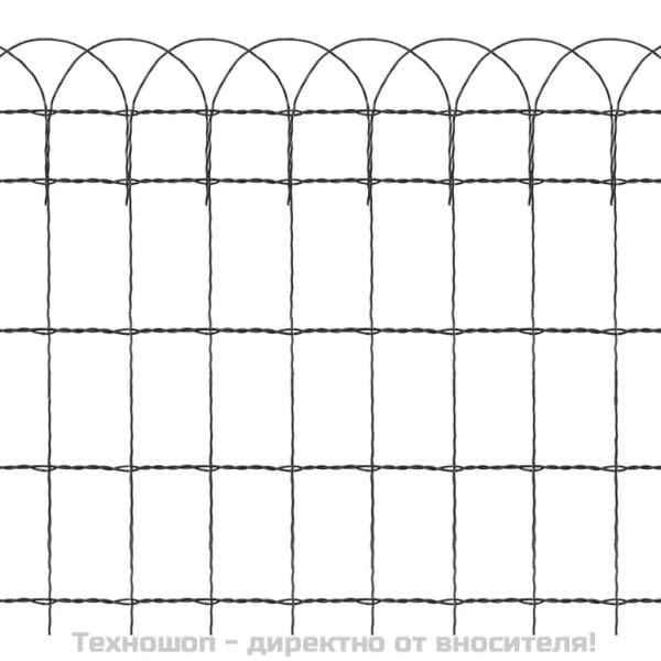 Ограда за тревни площи, прахово боядисана тел, 10х0,65 м