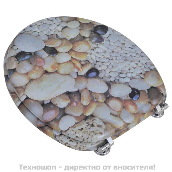 Тоалетна седалка с MDF капак, дизайн "Камъчета"