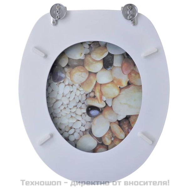 Тоалетна седалка с MDF капак, дизайн "Камъчета"
