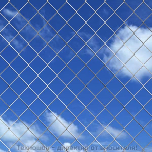 Оградна мрежа с колове и клинове поцинкована стомана 25x0,8 м