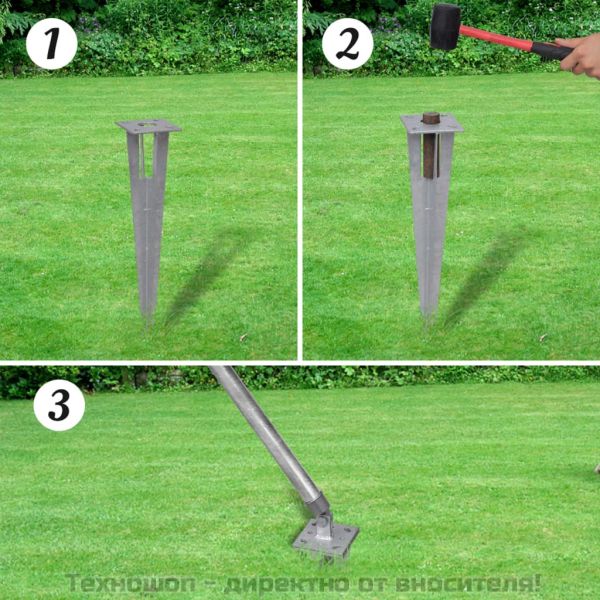 Оградна мрежа с колове и клинове поцинкована стомана 25x0,8 м