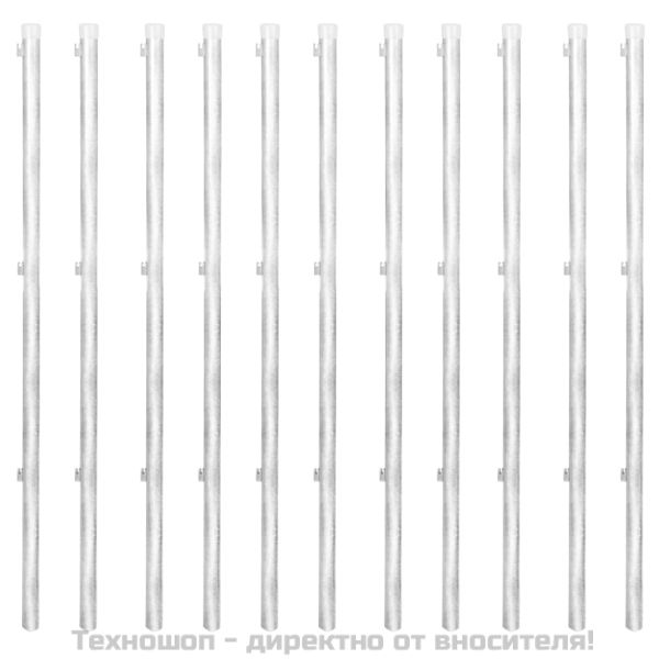 Оградна мрежа с колове и клинове поцинкована стомана 25x0,8 м