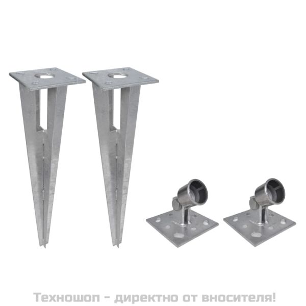 Оградна мрежа с колове и клинове поцинкована стомана 25x0,8 м