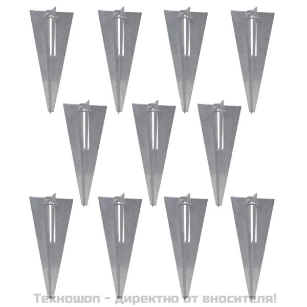 Оградна мрежа с колове и клинове поцинкована стомана 25x0,8 м