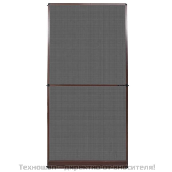 Кафяв комарник за врата на панти, 120x240 см