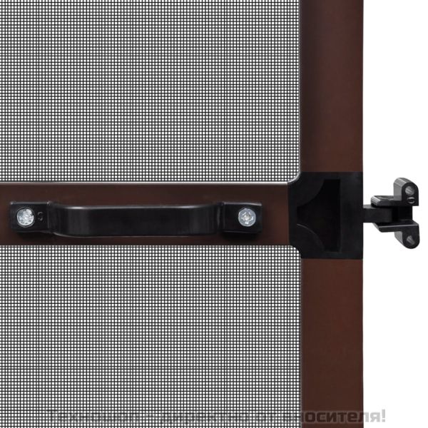 Кафяв комарник за врата на панти, 120x240 см