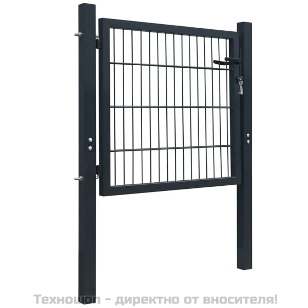 2D Оградна порта (единична) антрацитно сива 100x80 см