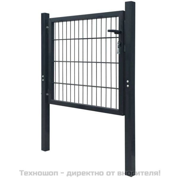 2D Оградна порта (единична) антрацитно сива 100x80 см