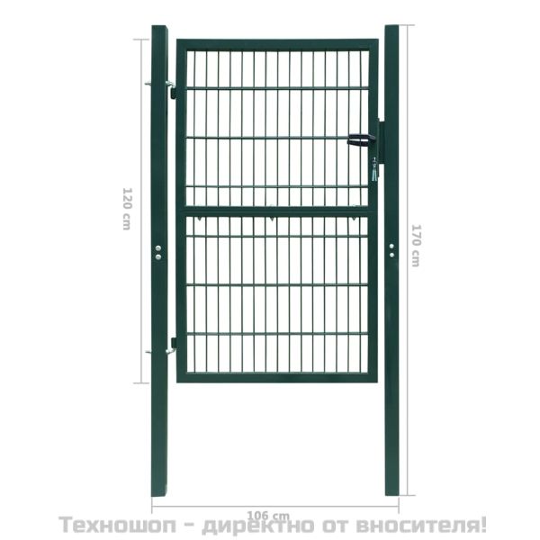 2D Оградна порта (единична) зелена 100x120 см