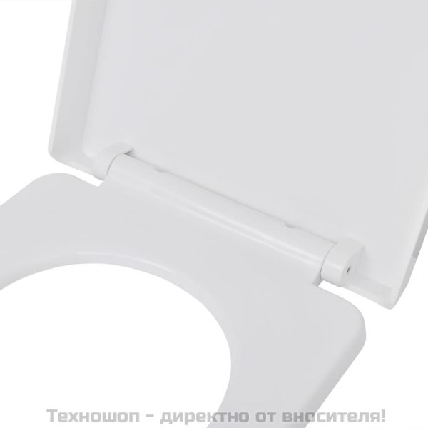 Тоалетна седалка, плавно затваряне, бяла, квадратен дизайн