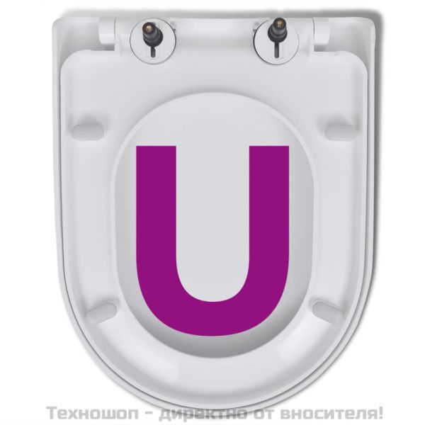 Тоалетна седалка, плавно затваряне, бяла, квадратен дизайн