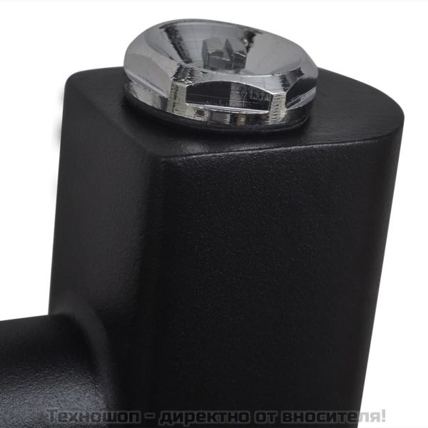 Черна лира за баня, централно отопление, права, 500x764 мм