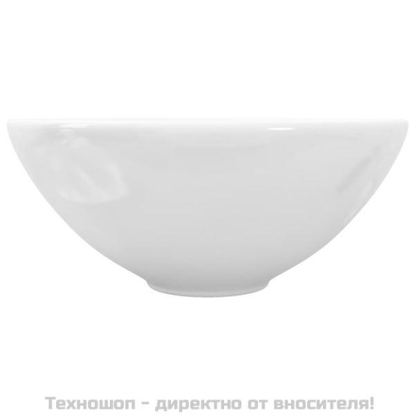 Кръгла керамична бяла мивка с корито