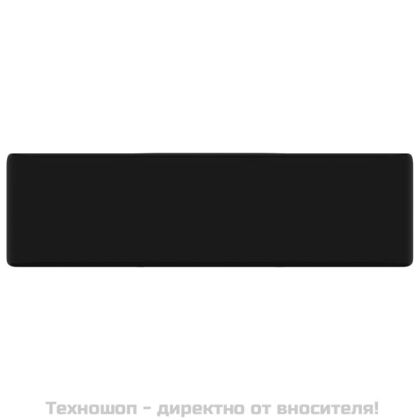 Керамична мивка с отвор за смесител, черна, квадратна