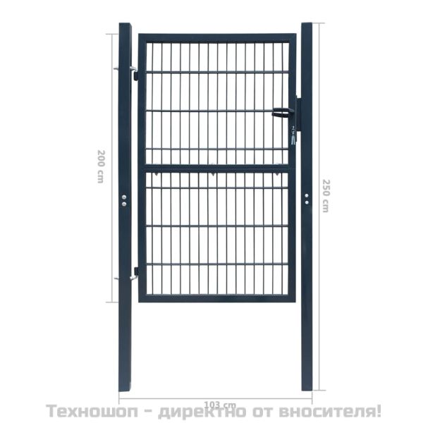 Порта за ограда, стомана, 106x248 см, антрацит