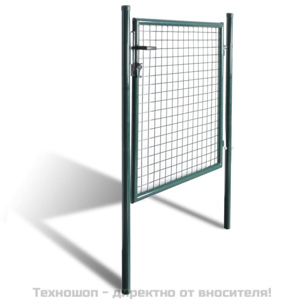 Оградна порта с единична врата 100x100 см, прахово боядисана стомана