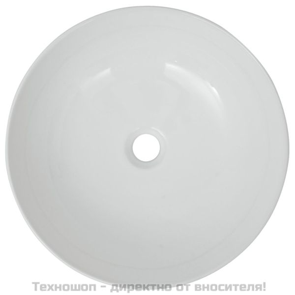 Керамична мивка, кръгла, бяла, 41,5x13,5 см