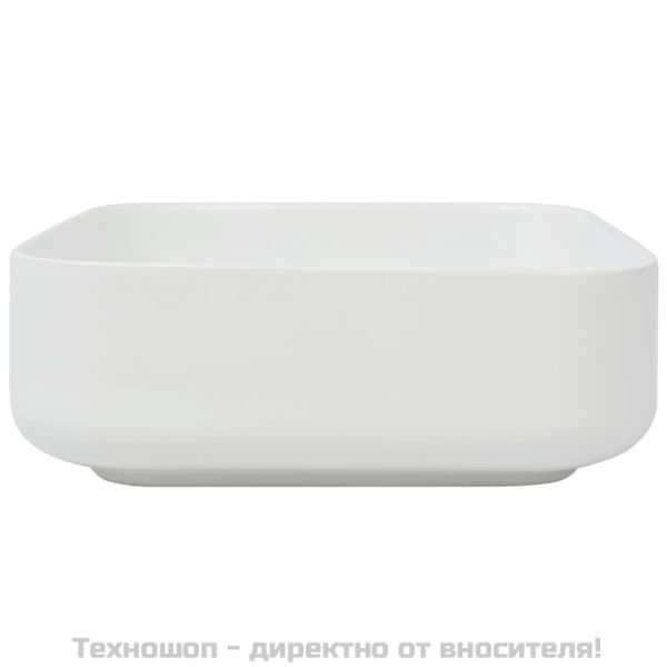 Керамична мивка, квадратна, бяла, 39x39x13,5 см