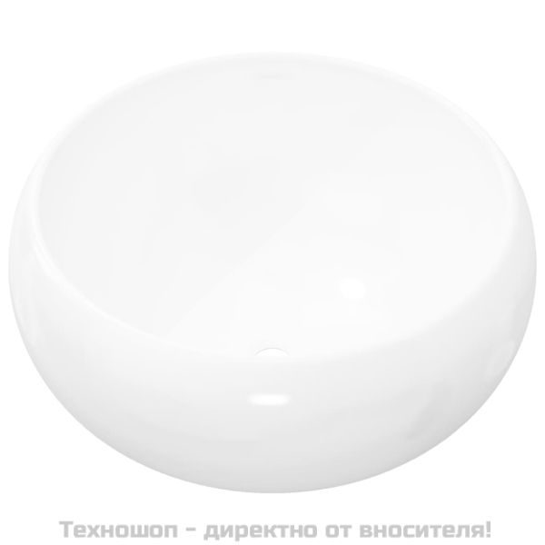 Керамична мивка, кръгла, бяла, 40x15 см