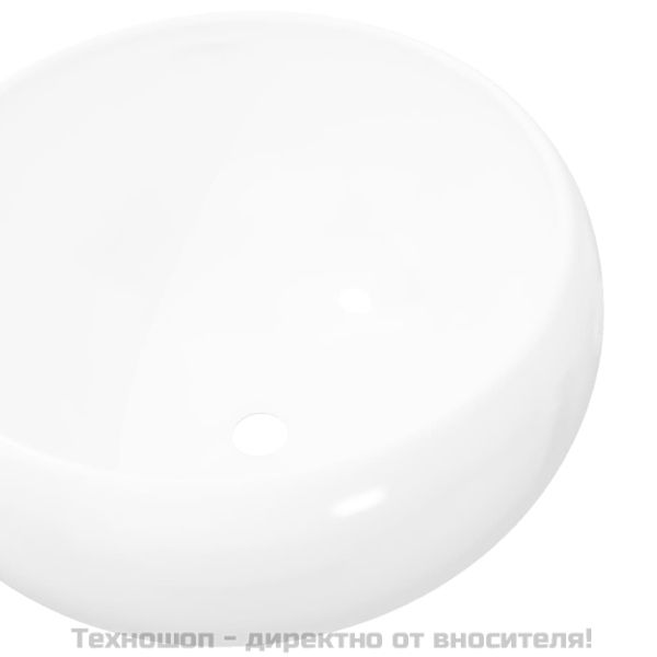 Керамична мивка, кръгла, бяла, 40x15 см