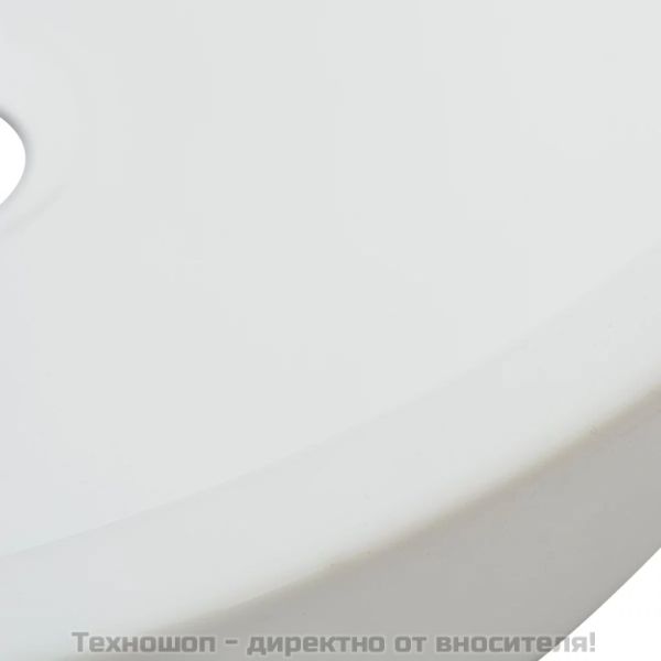 Керамична мивка, кръгла, бяла, 42x12 см