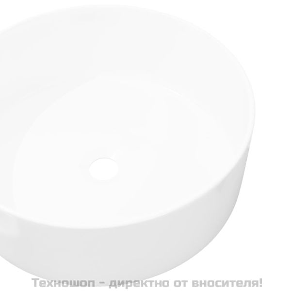 Керамична мивка, кръгла, бяла, 40x15 см