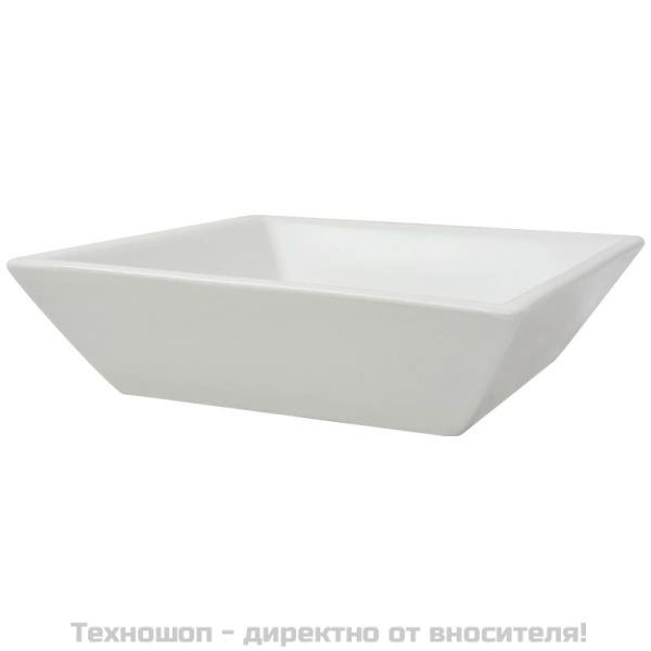 Керамична мивка, квадратна, бяла, 41,5x41,5х12 см