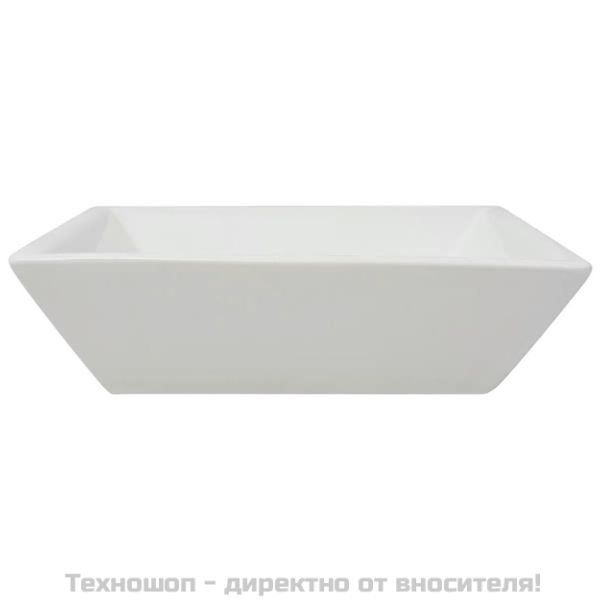 Керамична мивка, квадратна, бяла, 41,5x41,5х12 см