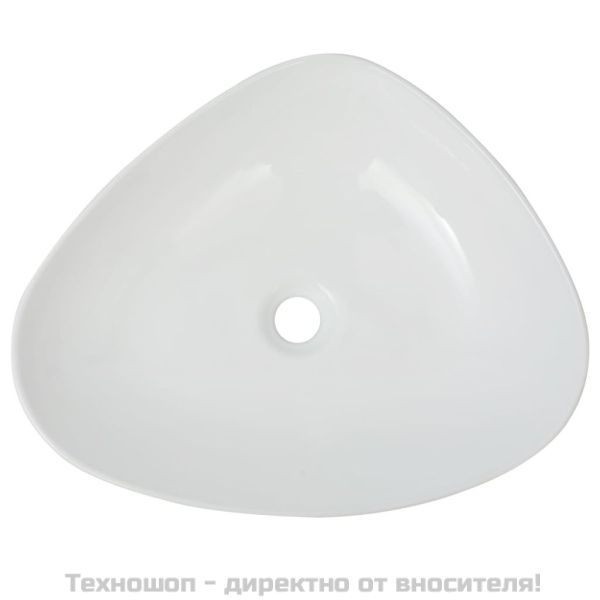 Керамична триъгълна мивка, бяла, 50,5x41х12 см