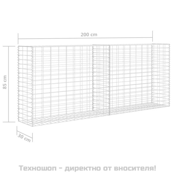 Габионна кошница, поцинкована стомана, 85x30x200 см