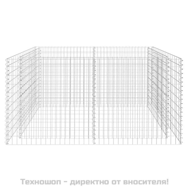 Габион повдигната леха, стомана, 180x90x100 см, сребрист