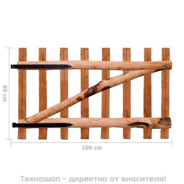 Единична порта, импрегниран лешник, 100x60 см