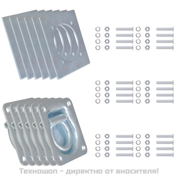 Укрепващи пръстени за товар, 6 бр, поцинкована стомана, 2000 кг