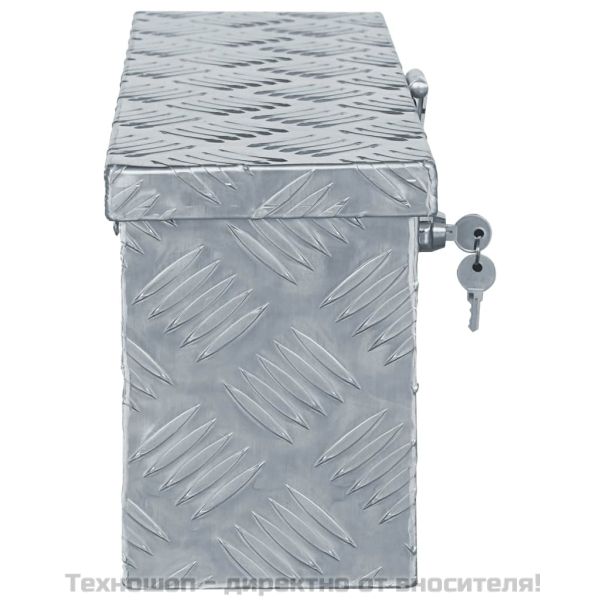 Алуминиева кутия, 48,5x14x20 см, сребриста