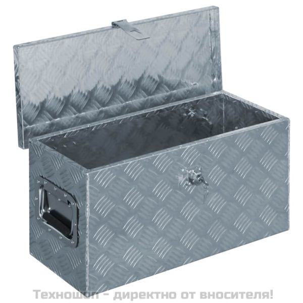 Алуминиева кутия, 61,5x26,5x30 см, сребриста