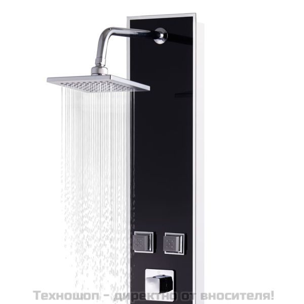 Душ панел, стъклен, 18x42,1x120 см, черен