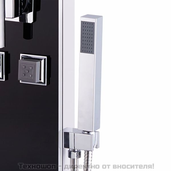 Душ панел, стъклен, 18x42,1x120 см, черен