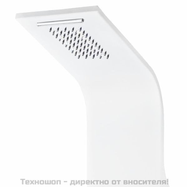 Душ панел, алуминий, 20x44x130 см, бял