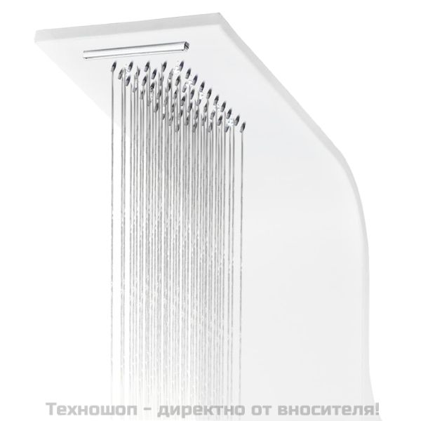 Душ панел, алуминий, 20x44x130 см, бял