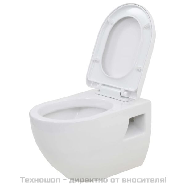 Окачена тоалетна чиния,  керамична, бяла