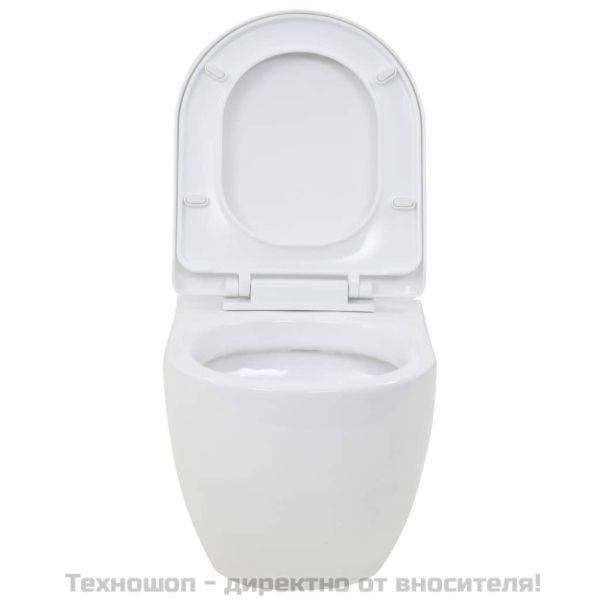 Окачена тоалетна чиния,  керамична, бяла